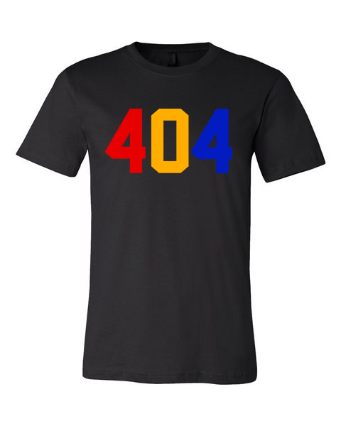 404 AREA CODE TRICOLOR TEE BLACK